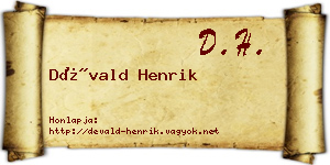 Dévald Henrik névjegykártya