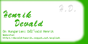 henrik devald business card